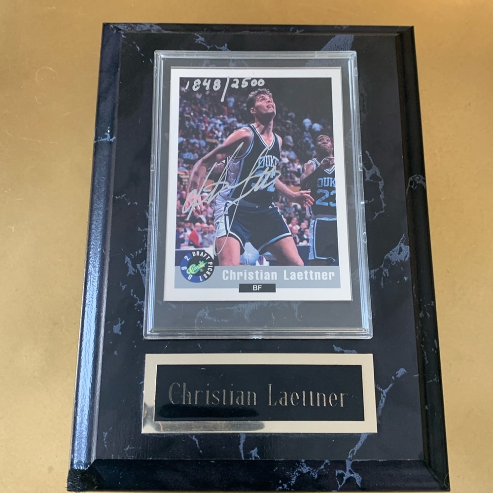 1992 Classic Draft Picks CHRISTIAN LAETTNER Autographed Card #1848/2500